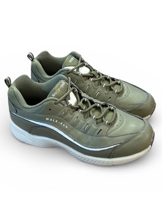 Easy Spirit Shoes - Easy Spirit Romy ECO 7.5WW Extra Wide Green Leather Comfort Walking Sneaker Shoe